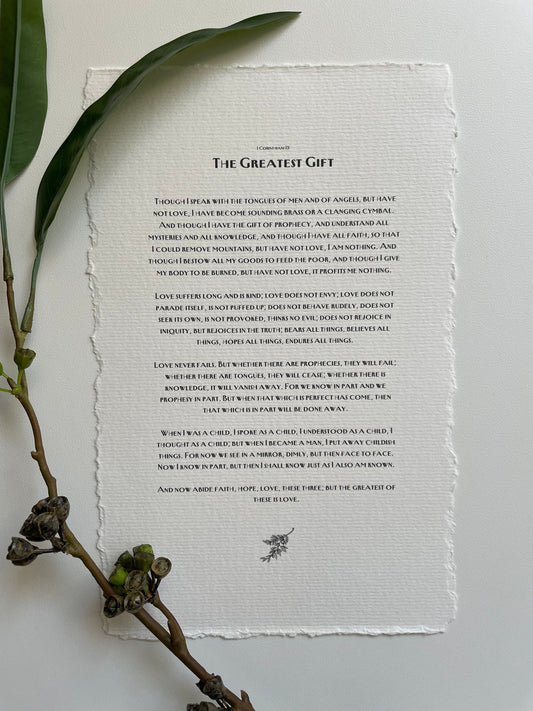 The Greatest Gift | 1 Corinthians 13 Print